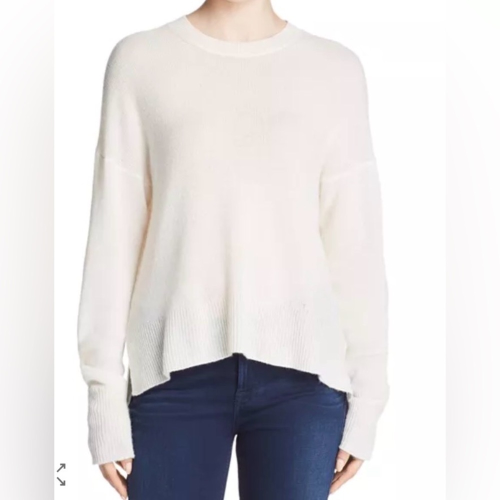 Theory Katrina Cashmere Cream Crew Neck Sweater Small